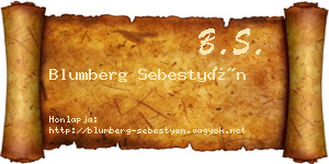 Blumberg Sebestyén névjegykártya